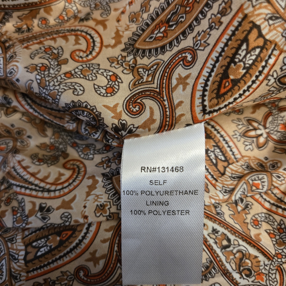 Fate Brown Soft Faux Leather Jacket Paisley Lined New 2X XXL - Picture 10 of 12